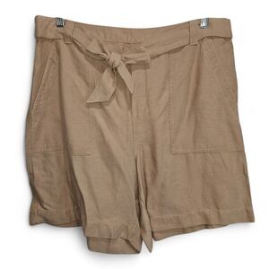 NWT! Soft Surrounding Women's Size Large Tan Shorts Tie Waist NEW